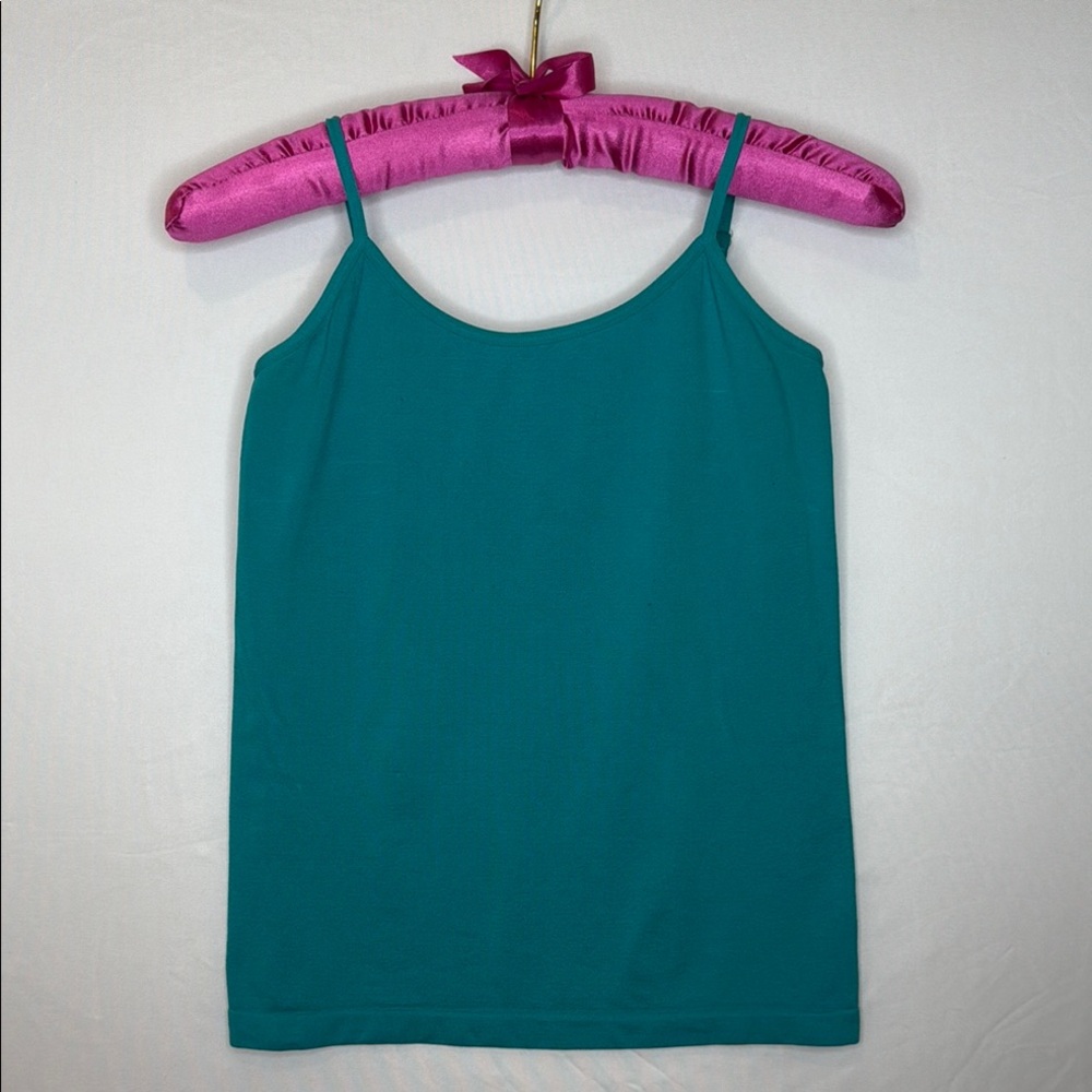 Turquoise Spaghetti Strap Seamless Camisole Tank Top Summer One Size Stretch